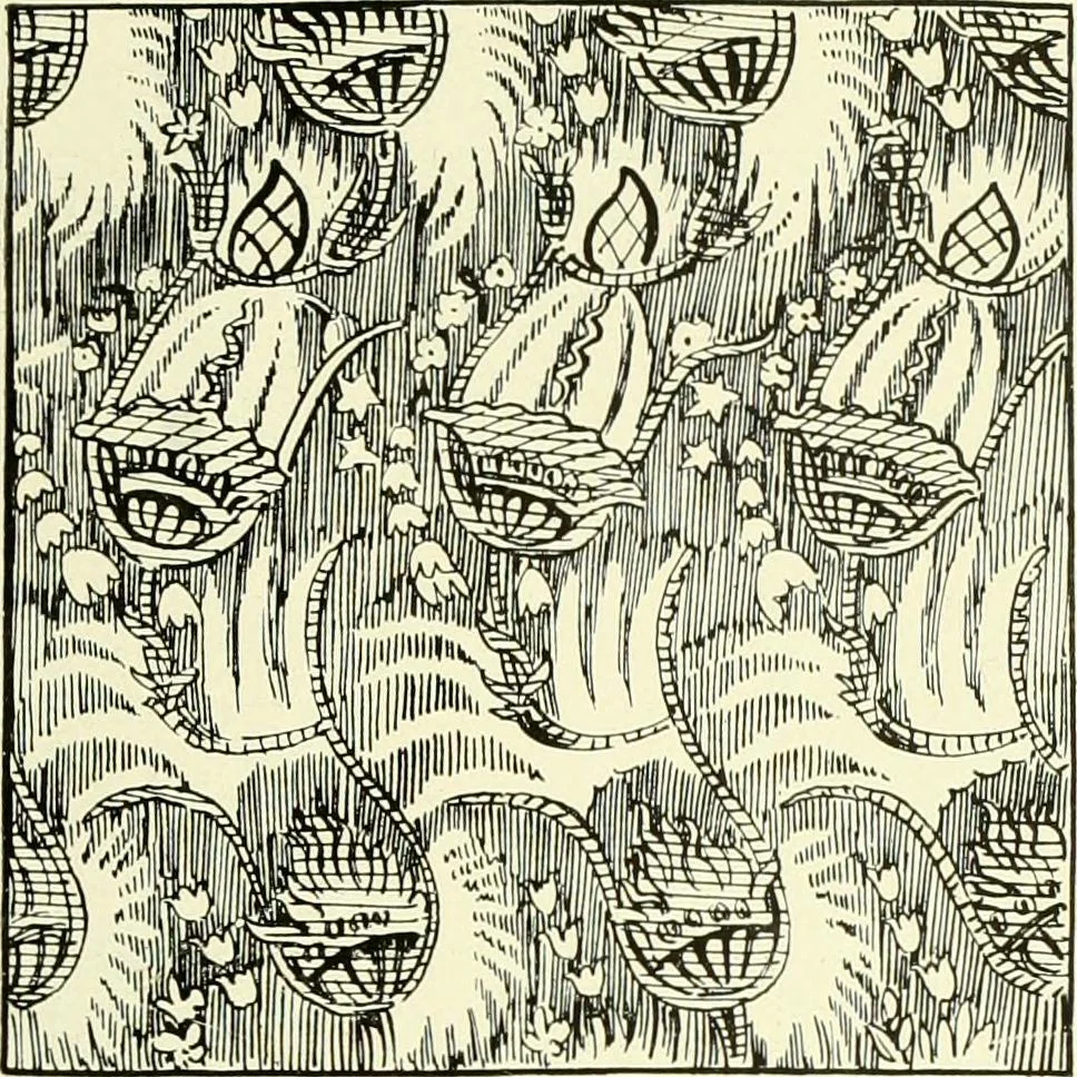 An illustration from An historical guide to French interiors, furniture, decoration, woodwork & allied arts during the last half of the seventeenth century, the whole of the eighteenth century, and the earlier part of the nineteenth, 1903, leaf 34
