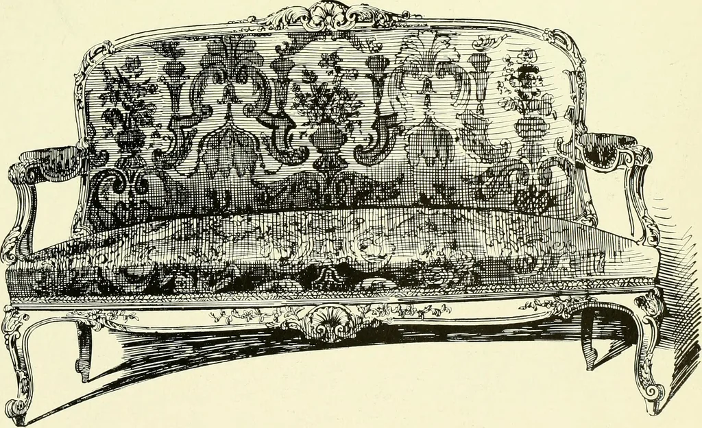 An illustration from An historical guide to French interiors, furniture, decoration, woodwork & allied arts during the last half of the seventeenth century, the whole of the eighteenth century, and the earlier part of the nineteenth, 1903, leaf 340