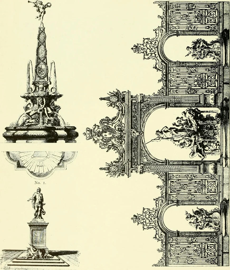 An illustration from An historical guide to French interiors, furniture, decoration, woodwork & allied arts during the last half of the seventeenth century, the whole of the eighteenth century, and the earlier part of the nineteenth, 1903, leaf 341