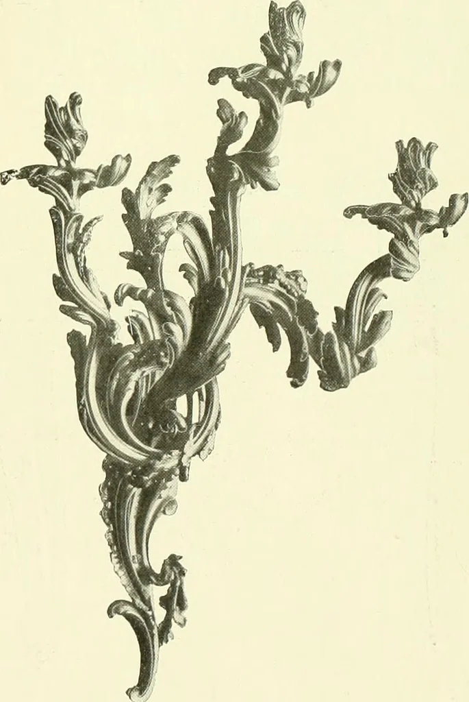 An illustration from An historical guide to French interiors, furniture, decoration, woodwork & allied arts during the last half of the seventeenth century, the whole of the eighteenth century, and the earlier part of the nineteenth, 1903, leaf 348