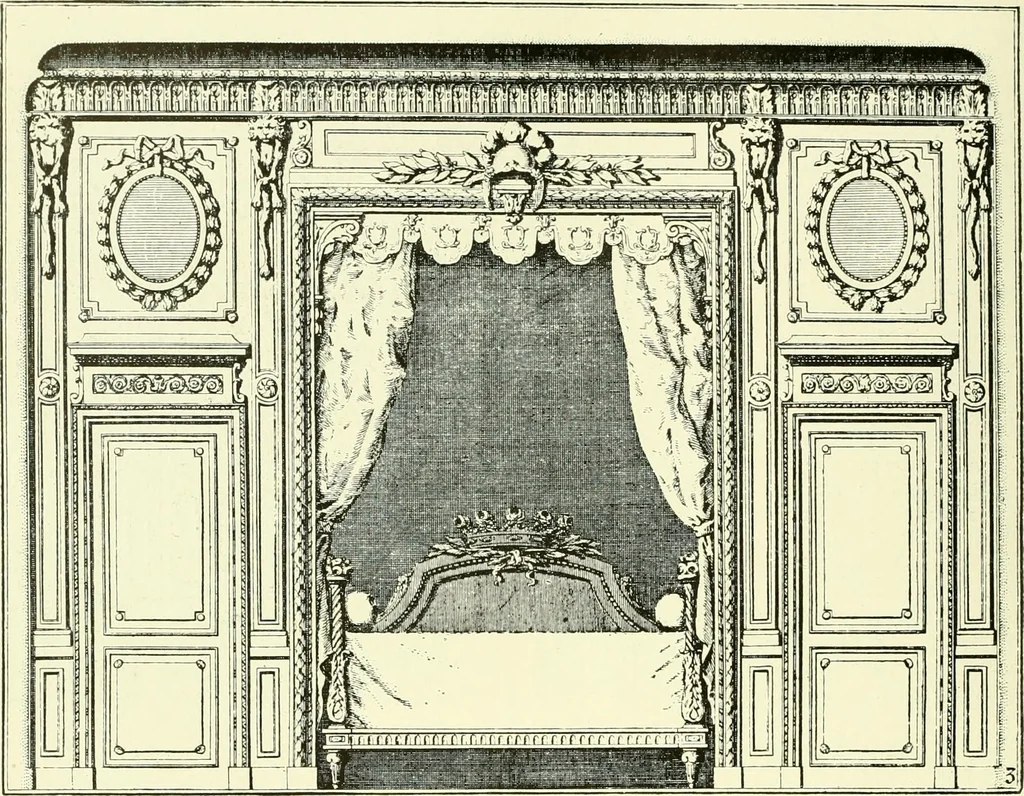 An illustration from An historical guide to French interiors, furniture, decoration, woodwork & allied arts during the last half of the seventeenth century, the whole of the eighteenth century, and the earlier part of the nineteenth, 1903, leaf 351