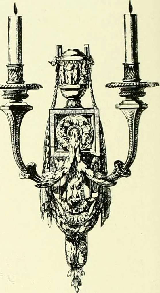An illustration from An historical guide to French interiors, furniture, decoration, woodwork & allied arts during the last half of the seventeenth century, the whole of the eighteenth century, and the earlier part of the nineteenth, 1903, leaf 353