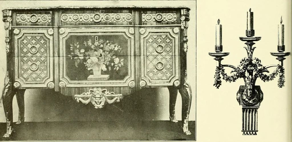 An illustration from An historical guide to French interiors, furniture, decoration, woodwork & allied arts during the last half of the seventeenth century, the whole of the eighteenth century, and the earlier part of the nineteenth, 1903, leaf 353