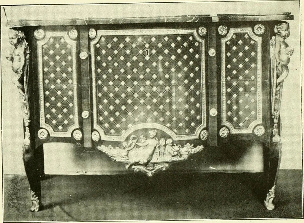 An illustration from An historical guide to French interiors, furniture, decoration, woodwork & allied arts during the last half of the seventeenth century, the whole of the eighteenth century, and the earlier part of the nineteenth, 1903, leaf 354