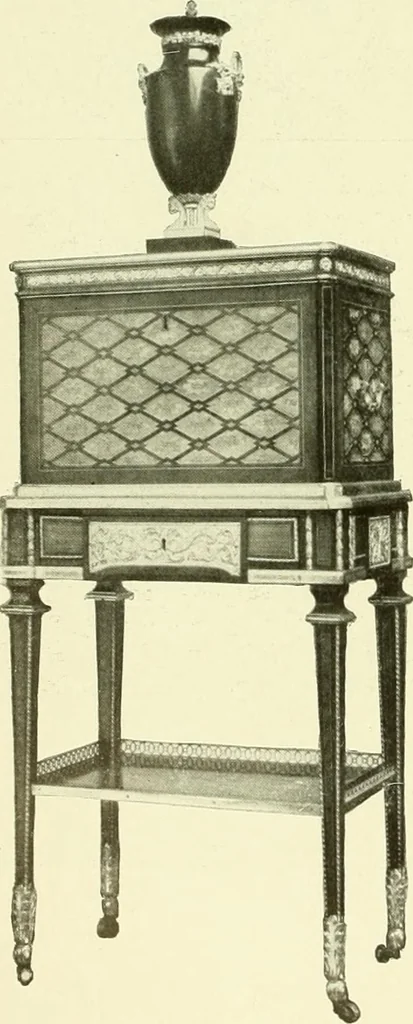 An illustration from An historical guide to French interiors, furniture, decoration, woodwork & allied arts during the last half of the seventeenth century, the whole of the eighteenth century, and the earlier part of the nineteenth, 1903, leaf 355