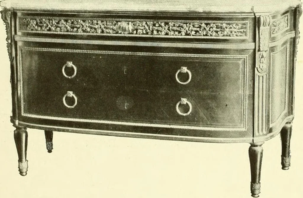 An illustration from An historical guide to French interiors, furniture, decoration, woodwork & allied arts during the last half of the seventeenth century, the whole of the eighteenth century, and the earlier part of the nineteenth, 1903, leaf 357
