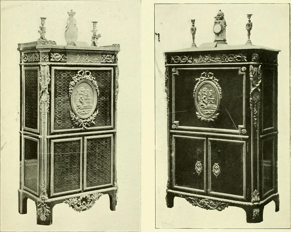 An illustration from An historical guide to French interiors, furniture, decoration, woodwork & allied arts during the last half of the seventeenth century, the whole of the eighteenth century, and the earlier part of the nineteenth, 1903, leaf 359