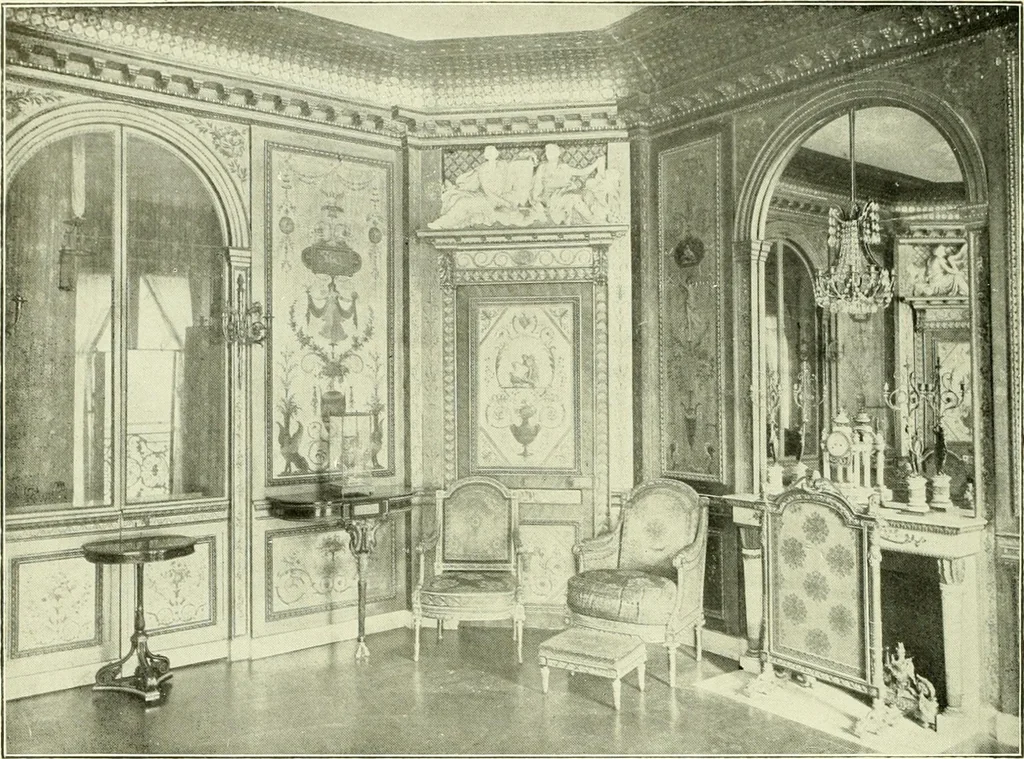 An illustration from An historical guide to French interiors, furniture, decoration, woodwork & allied arts during the last half of the seventeenth century, the whole of the eighteenth century, and the earlier part of the nineteenth, 1903, leaf 365