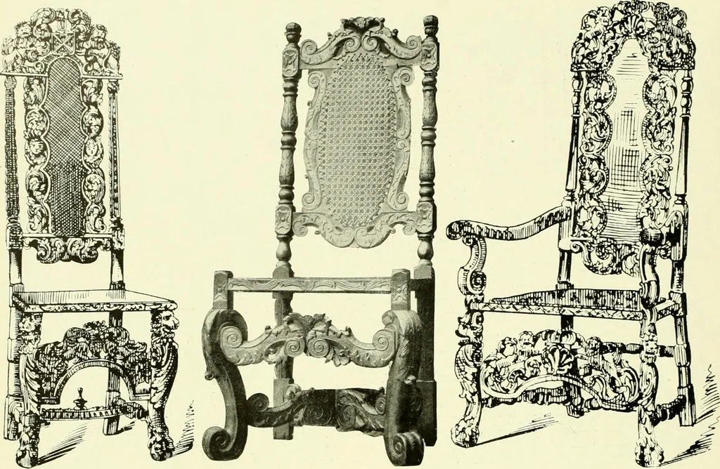 An illustration from An historical guide to French interiors, furniture, decoration, woodwork & allied arts during the last half of the seventeenth century, the whole of the eighteenth century, and the earlier part of the nineteenth, 1903, leaf 37