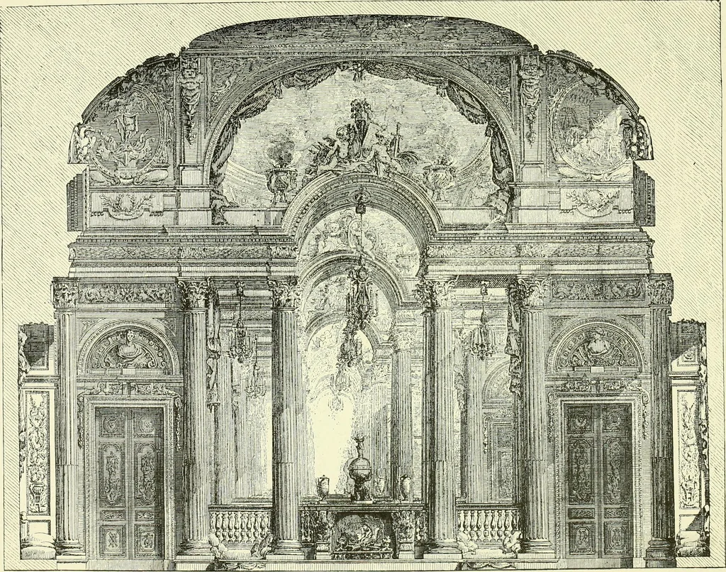An illustration from An historical guide to French interiors, furniture, decoration, woodwork & allied arts during the last half of the seventeenth century, the whole of the eighteenth century, and the earlier part of the nineteenth, 1903, leaf 370
