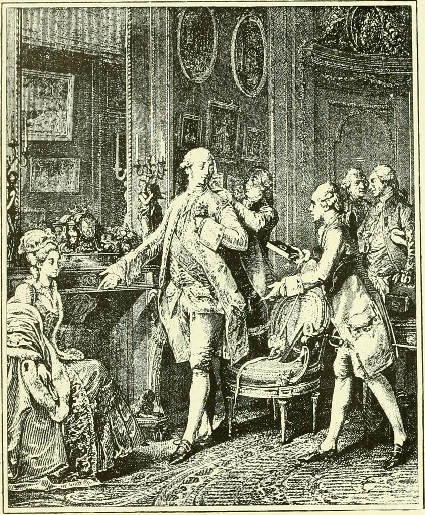 An illustration from An historical guide to French interiors, furniture, decoration, woodwork & allied arts during the last half of the seventeenth century, the whole of the eighteenth century, and the earlier part of the nineteenth, 1903, leaf 373