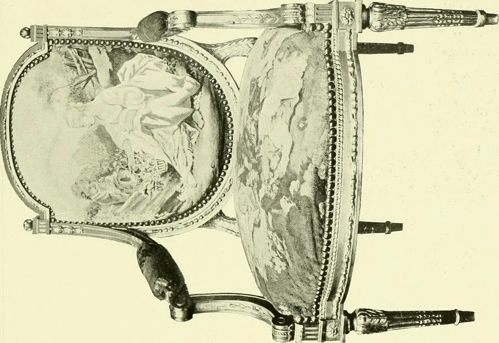 An illustration from An historical guide to French interiors, furniture, decoration, woodwork & allied arts during the last half of the seventeenth century, the whole of the eighteenth century, and the earlier part of the nineteenth, 1903, leaf 376