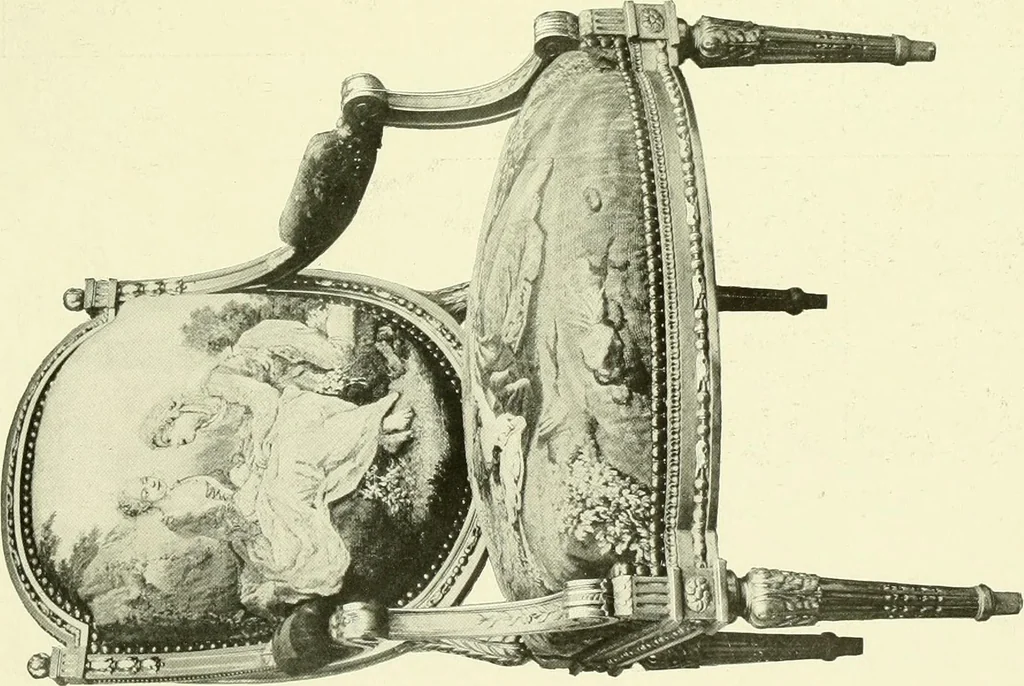 An illustration from An historical guide to French interiors, furniture, decoration, woodwork & allied arts during the last half of the seventeenth century, the whole of the eighteenth century, and the earlier part of the nineteenth, 1903, leaf 376
