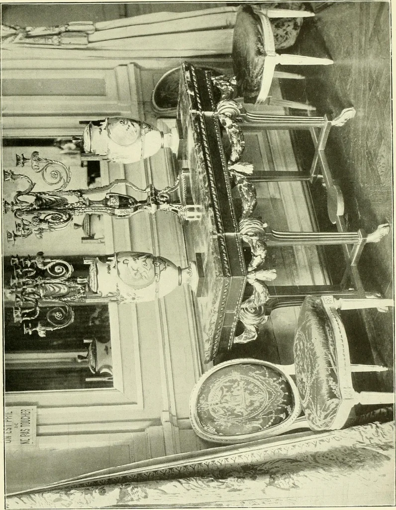 An illustration from An historical guide to French interiors, furniture, decoration, woodwork & allied arts during the last half of the seventeenth century, the whole of the eighteenth century, and the earlier part of the nineteenth, 1903, leaf 382