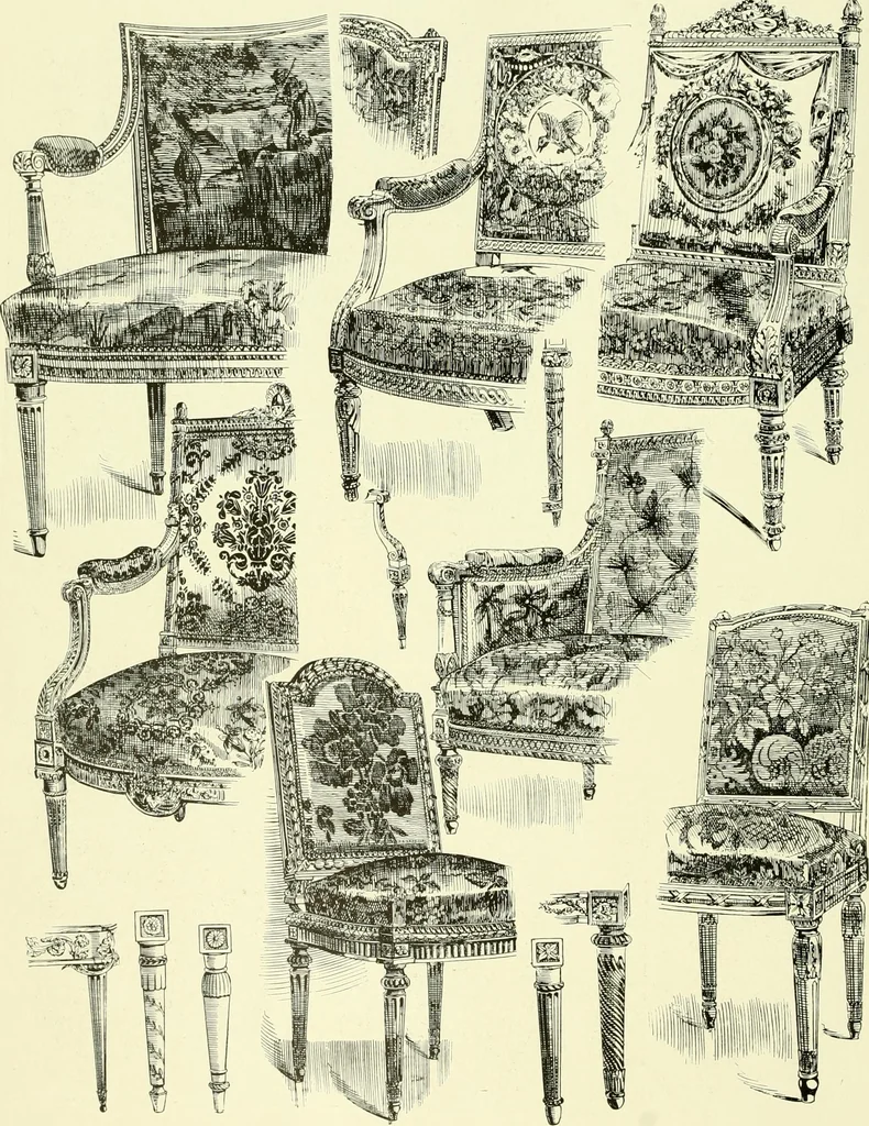 An illustration from An historical guide to French interiors, furniture, decoration, woodwork & allied arts during the last half of the seventeenth century, the whole of the eighteenth century, and the earlier part of the nineteenth, 1903, leaf 383