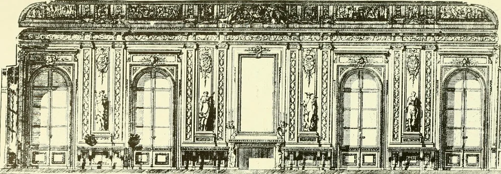 An illustration from An historical guide to French interiors, furniture, decoration, woodwork & allied arts during the last half of the seventeenth century, the whole of the eighteenth century, and the earlier part of the nineteenth, 1903, leaf 385