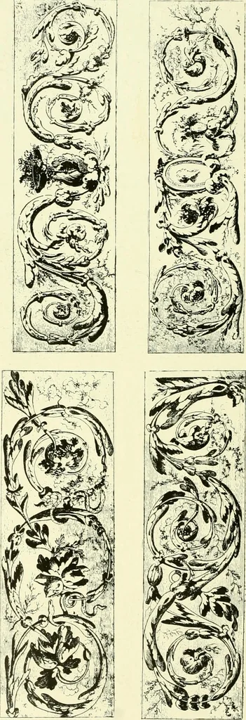 An illustration from An historical guide to French interiors, furniture, decoration, woodwork & allied arts during the last half of the seventeenth century, the whole of the eighteenth century, and the earlier part of the nineteenth, 1903, leaf 385