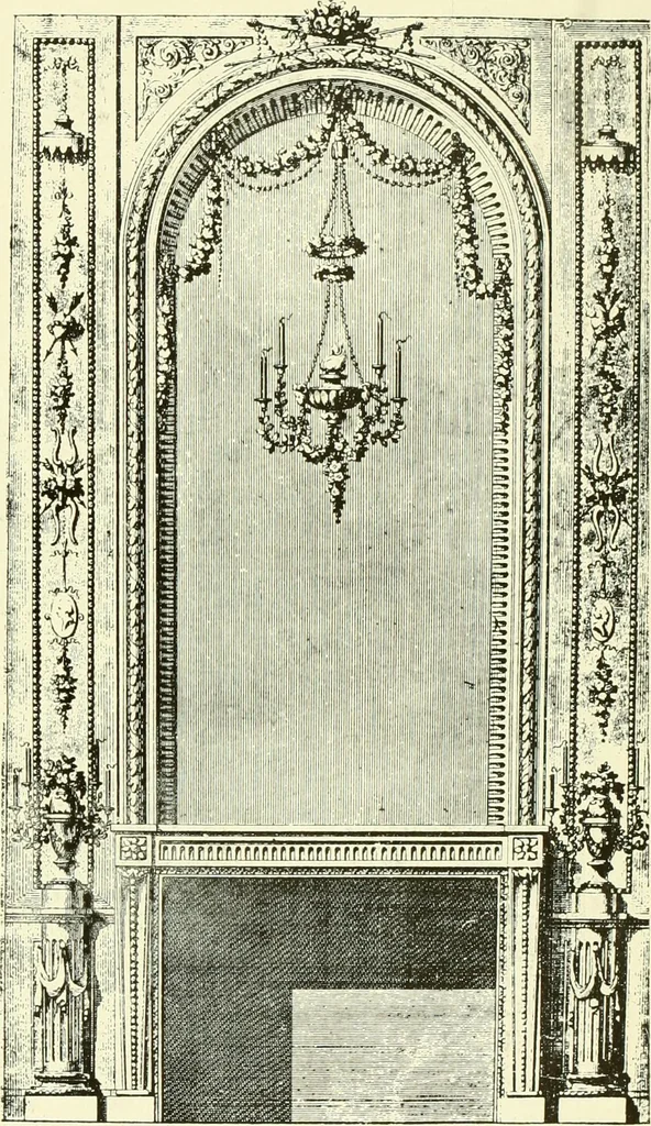 An illustration from An historical guide to French interiors, furniture, decoration, woodwork & allied arts during the last half of the seventeenth century, the whole of the eighteenth century, and the earlier part of the nineteenth, 1903, leaf 388