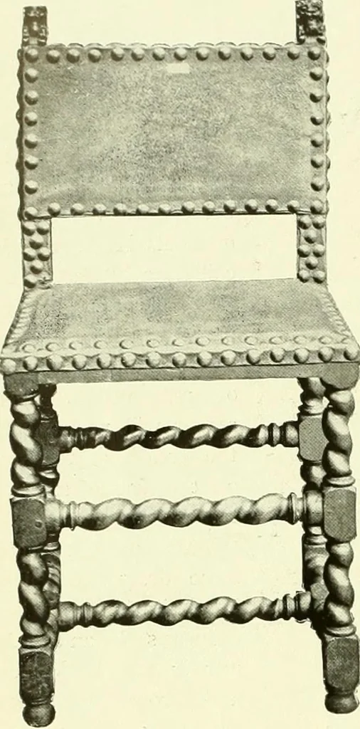 An illustration from An historical guide to French interiors, furniture, decoration, woodwork & allied arts during the last half of the seventeenth century, the whole of the eighteenth century, and the earlier part of the nineteenth, 1903, leaf 39