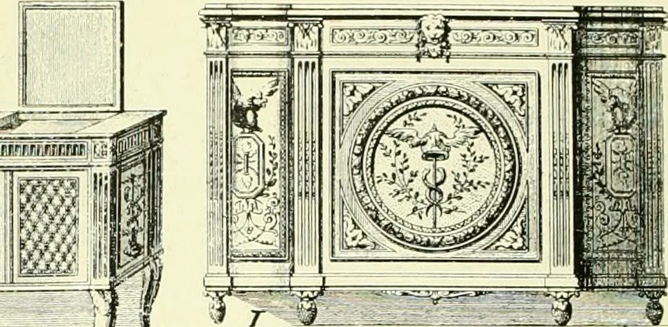 An illustration from An historical guide to French interiors, furniture, decoration, woodwork & allied arts during the last half of the seventeenth century, the whole of the eighteenth century, and the earlier part of the nineteenth, 1903, leaf 391