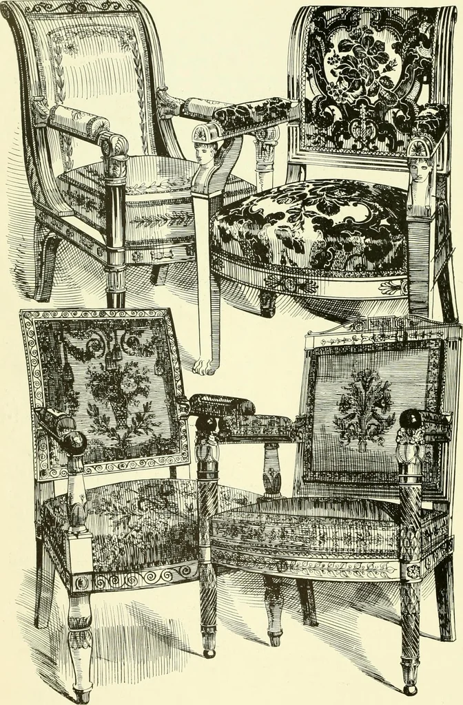 An illustration from An historical guide to French interiors, furniture, decoration, woodwork & allied arts during the last half of the seventeenth century, the whole of the eighteenth century, and the earlier part of the nineteenth, 1903, leaf 399
