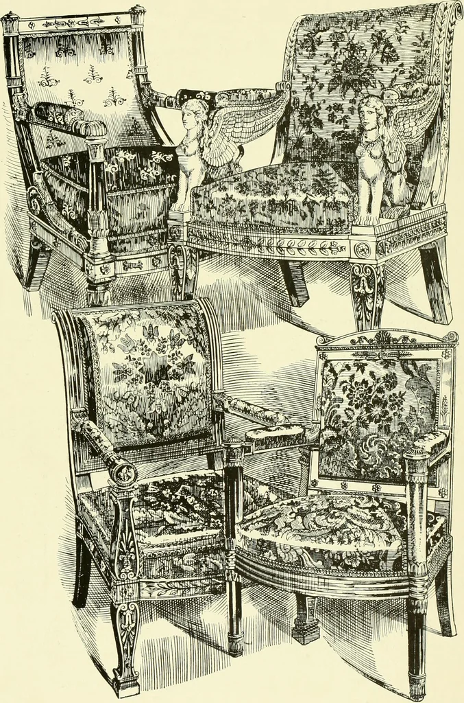 An illustration from An historical guide to French interiors, furniture, decoration, woodwork & allied arts during the last half of the seventeenth century, the whole of the eighteenth century, and the earlier part of the nineteenth, 1903, leaf 400