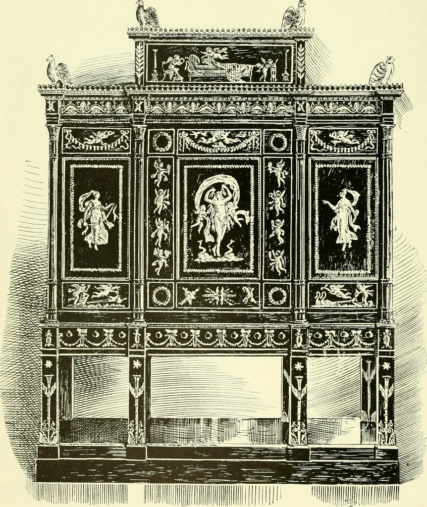 An illustration from An historical guide to French interiors, furniture, decoration, woodwork & allied arts during the last half of the seventeenth century, the whole of the eighteenth century, and the earlier part of the nineteenth, 1903, leaf 405