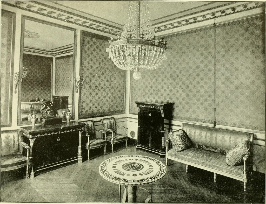 An illustration from An historical guide to French interiors, furniture, decoration, woodwork & allied arts during the last half of the seventeenth century, the whole of the eighteenth century, and the earlier part of the nineteenth, 1903, leaf 407