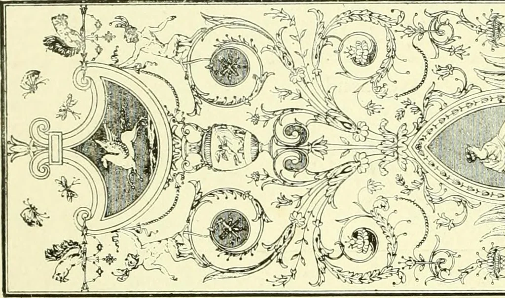 An illustration from An historical guide to French interiors, furniture, decoration, woodwork & allied arts during the last half of the seventeenth century, the whole of the eighteenth century, and the earlier part of the nineteenth, 1903, leaf 409