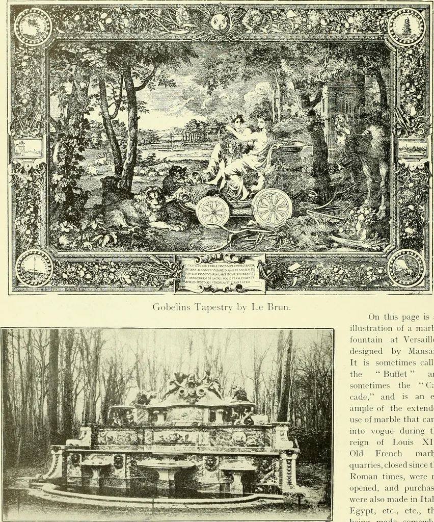 An illustration from An historical guide to French interiors, furniture, decoration, woodwork & allied arts during the last half of the seventeenth century, the whole of the eighteenth century, and the earlier part of the nineteenth, 1903, leaf 45