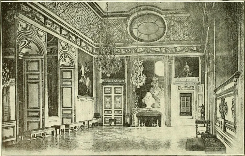 An illustration from An historical guide to French interiors, furniture, decoration, woodwork & allied arts during the last half of the seventeenth century, the whole of the eighteenth century, and the earlier part of the nineteenth, 1903, leaf 47