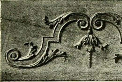 An illustration from An historical guide to French interiors, furniture, decoration, woodwork & allied arts during the last half of the seventeenth century, the whole of the eighteenth century, and the earlier part of the nineteenth, 1903, leaf 48