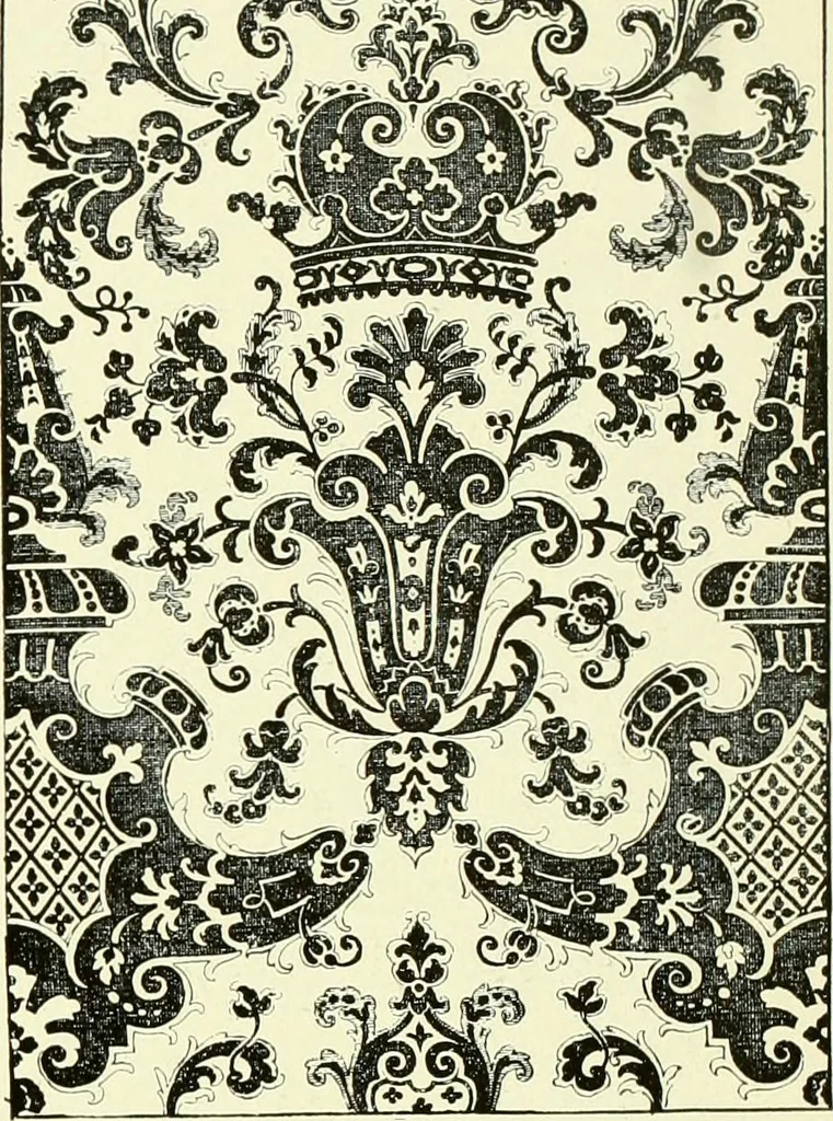An illustration from An historical guide to French interiors, furniture, decoration, woodwork & allied arts during the last half of the seventeenth century, the whole of the eighteenth century, and the earlier part of the nineteenth, 1903, leaf 52