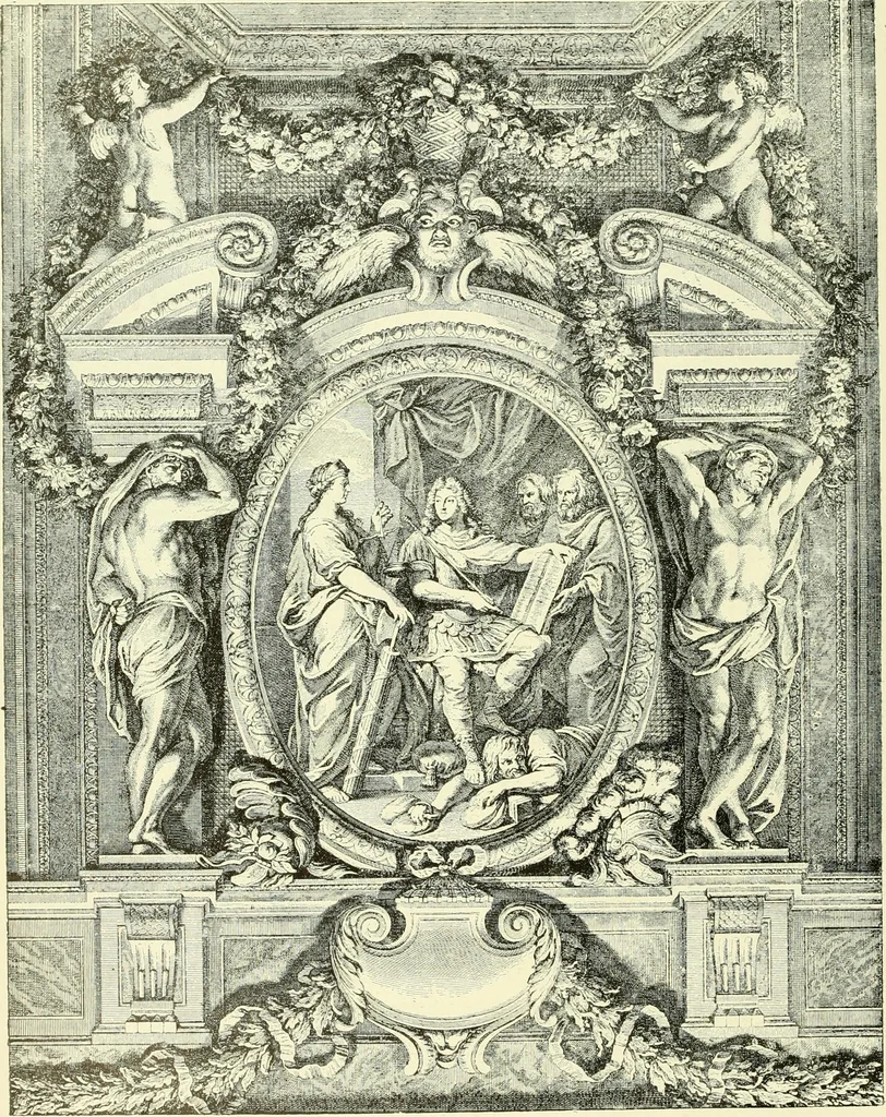 An illustration from An historical guide to French interiors, furniture, decoration, woodwork & allied arts during the last half of the seventeenth century, the whole of the eighteenth century, and the earlier part of the nineteenth, 1903, leaf 53