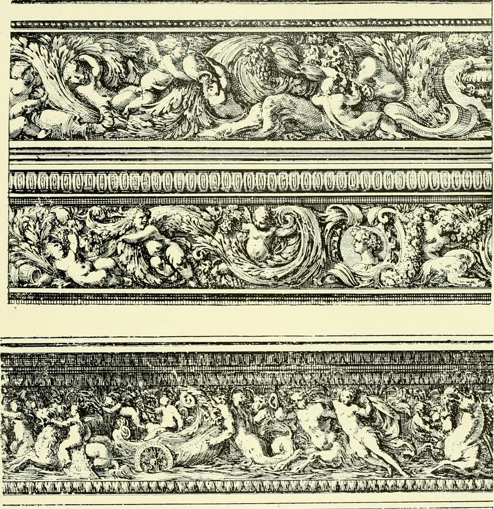 An illustration from An historical guide to French interiors, furniture, decoration, woodwork & allied arts during the last half of the seventeenth century, the whole of the eighteenth century, and the earlier part of the nineteenth, 1903, leaf 58