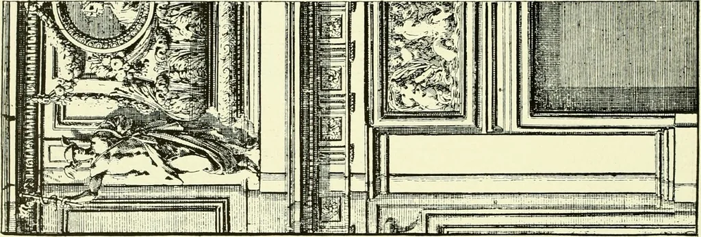 An illustration from An historical guide to French interiors, furniture, decoration, woodwork & allied arts during the last half of the seventeenth century, the whole of the eighteenth century, and the earlier part of the nineteenth, 1903, leaf 71