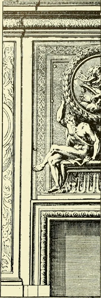 An illustration from An historical guide to French interiors, furniture, decoration, woodwork & allied arts during the last half of the seventeenth century, the whole of the eighteenth century, and the earlier part of the nineteenth, 1903, leaf 71