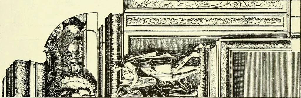 An illustration from An historical guide to French interiors, furniture, decoration, woodwork & allied arts during the last half of the seventeenth century, the whole of the eighteenth century, and the earlier part of the nineteenth, 1903, leaf 72
