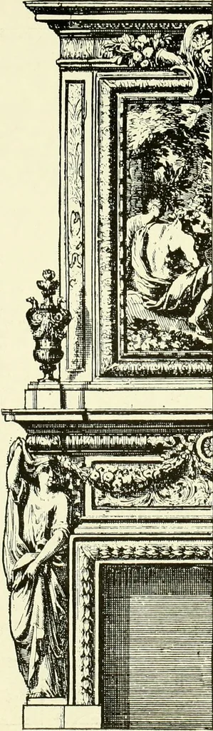 An illustration from An historical guide to French interiors, furniture, decoration, woodwork & allied arts during the last half of the seventeenth century, the whole of the eighteenth century, and the earlier part of the nineteenth, 1903, leaf 72