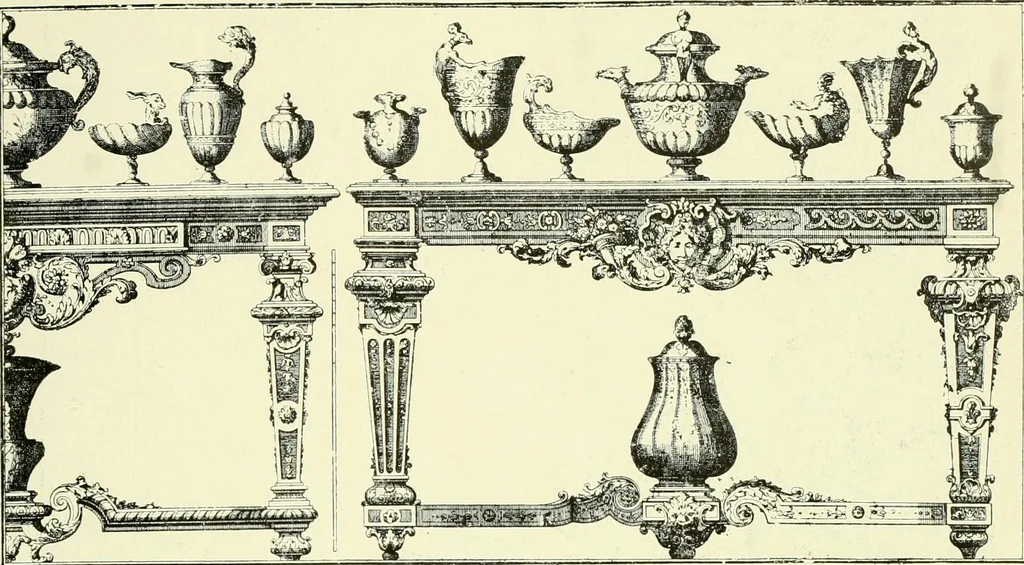 An illustration from An historical guide to French interiors, furniture, decoration, woodwork & allied arts during the last half of the seventeenth century, the whole of the eighteenth century, and the earlier part of the nineteenth, 1903, leaf 74