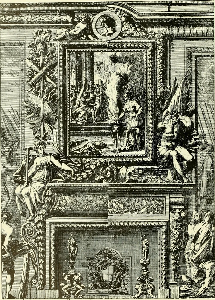 An illustration from An historical guide to French interiors, furniture, decoration, woodwork & allied arts during the last half of the seventeenth century, the whole of the eighteenth century, and the earlier part of the nineteenth, 1903, leaf 77