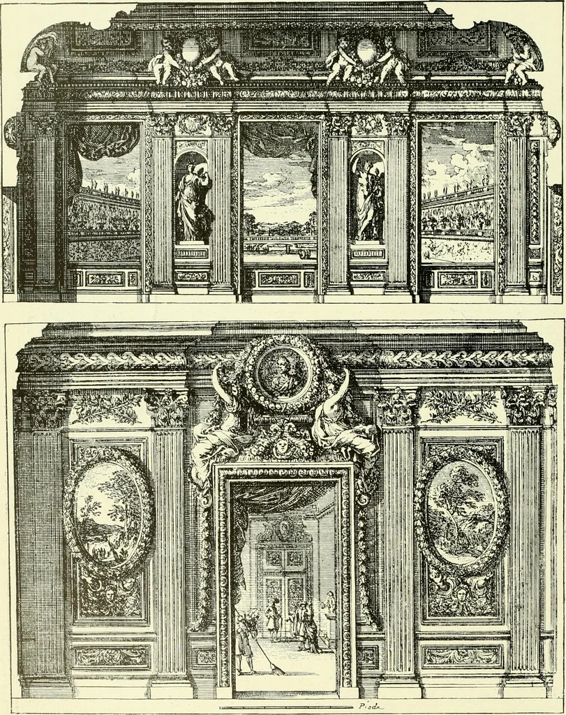 An illustration from An historical guide to French interiors, furniture, decoration, woodwork & allied arts during the last half of the seventeenth century, the whole of the eighteenth century, and the earlier part of the nineteenth, 1903, leaf 81