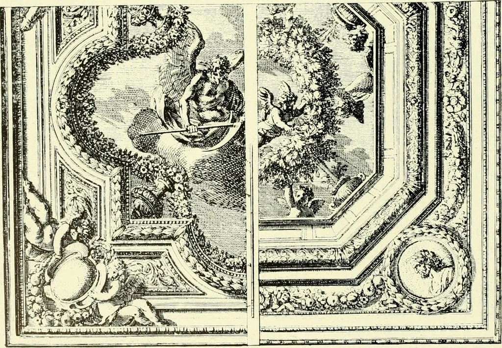 An illustration from An historical guide to French interiors, furniture, decoration, woodwork & allied arts during the last half of the seventeenth century, the whole of the eighteenth century, and the earlier part of the nineteenth, 1903, leaf 87