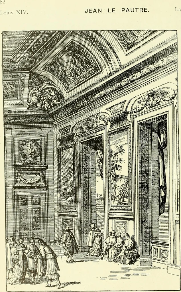 An illustration from An historical guide to French interiors, furniture, decoration, woodwork & allied arts during the last half of the seventeenth century, the whole of the eighteenth century, and the earlier part of the nineteenth, 1903, leaf 91