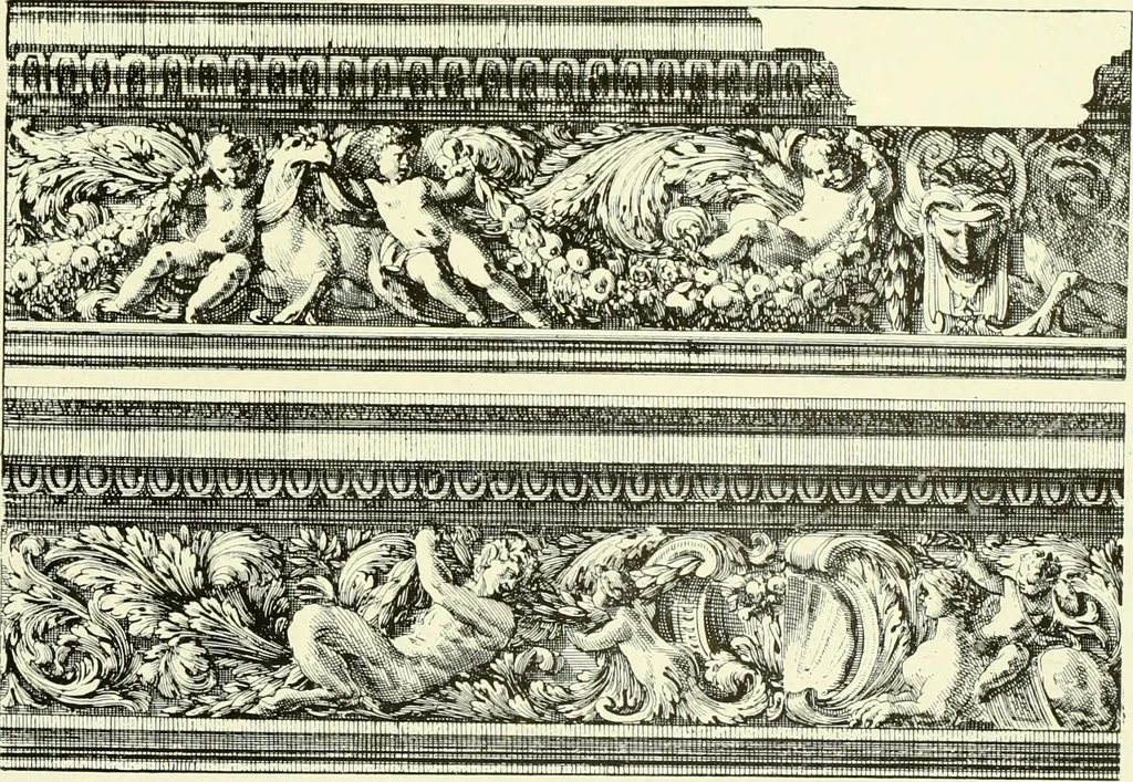 An illustration from An historical guide to French interiors, furniture, decoration, woodwork & allied arts during the last half of the seventeenth century, the whole of the eighteenth century, and the earlier part of the nineteenth, 1903, leaf 94