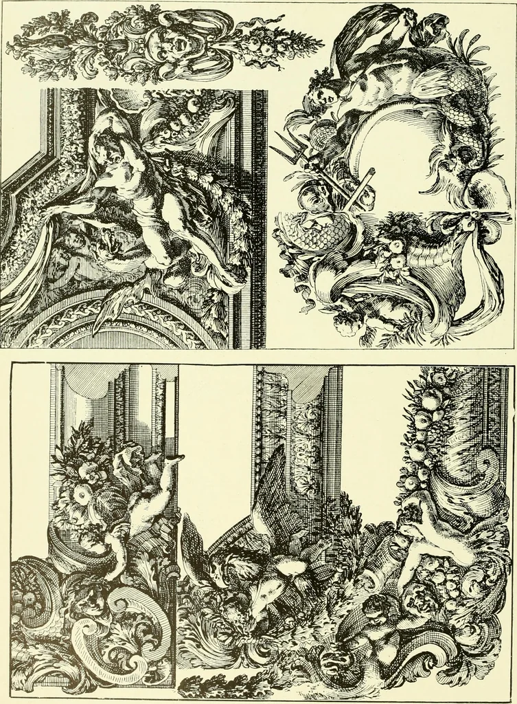 An illustration from An historical guide to French interiors, furniture, decoration, woodwork & allied arts during the last half of the seventeenth century, the whole of the eighteenth century, and the earlier part of the nineteenth, 1903, leaf 95