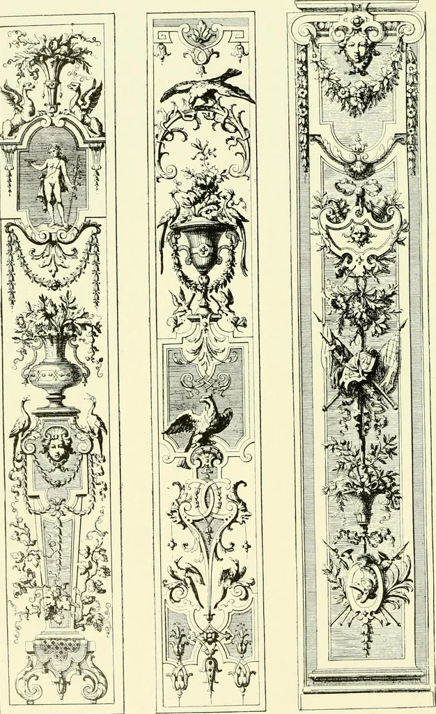 An illustration from An historical guide to French interiors, furniture, decoration, woodwork & allied arts during the last half of the seventeenth century, the whole of the eighteenth century, and the earlier part of the nineteenth, 1903, leaf 99