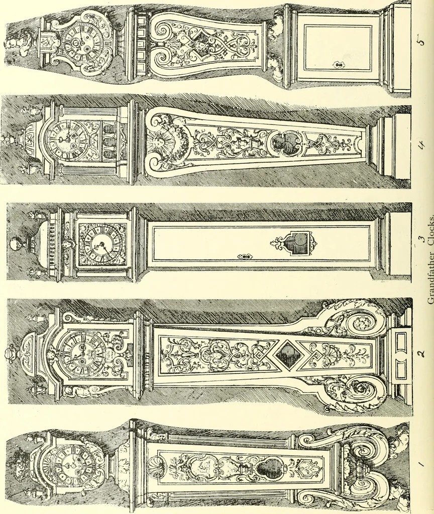 An illustration from An historical guide to French interiors, furniture, decoration, woodwork, & allied arts during the last half of the seventeenth century, the whole of the eighteenth century, and the earlier part of the nineteenth, 1900, leaf 104