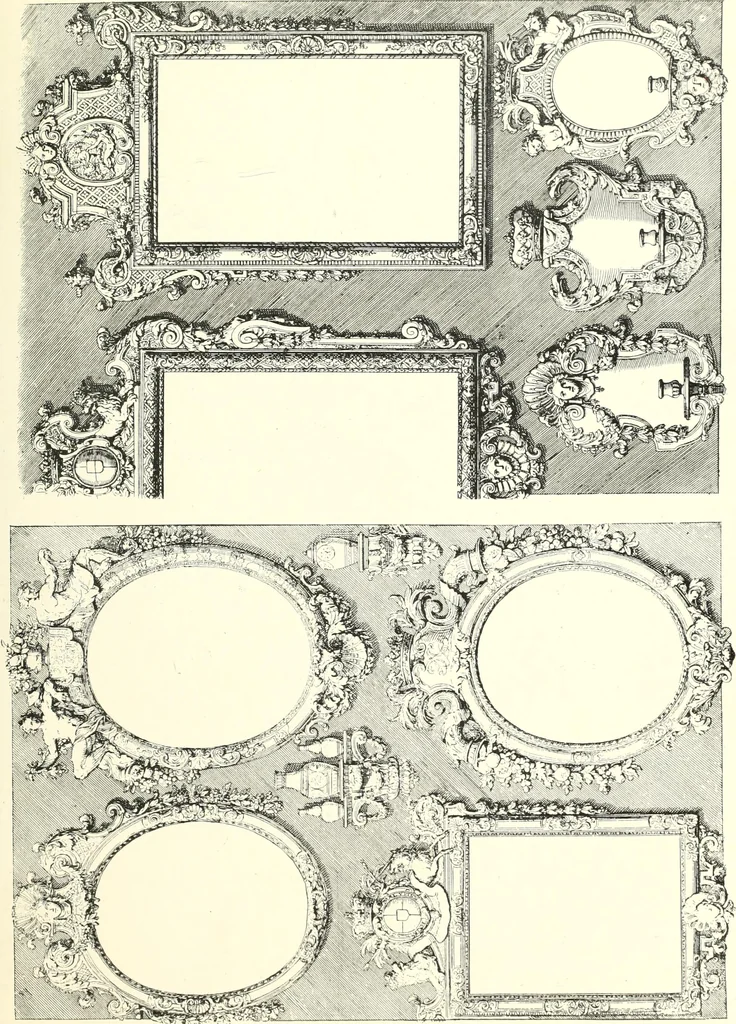 An illustration from An historical guide to French interiors, furniture, decoration, woodwork, & allied arts during the last half of the seventeenth century, the whole of the eighteenth century, and the earlier part of the nineteenth, 1900, leaf 113