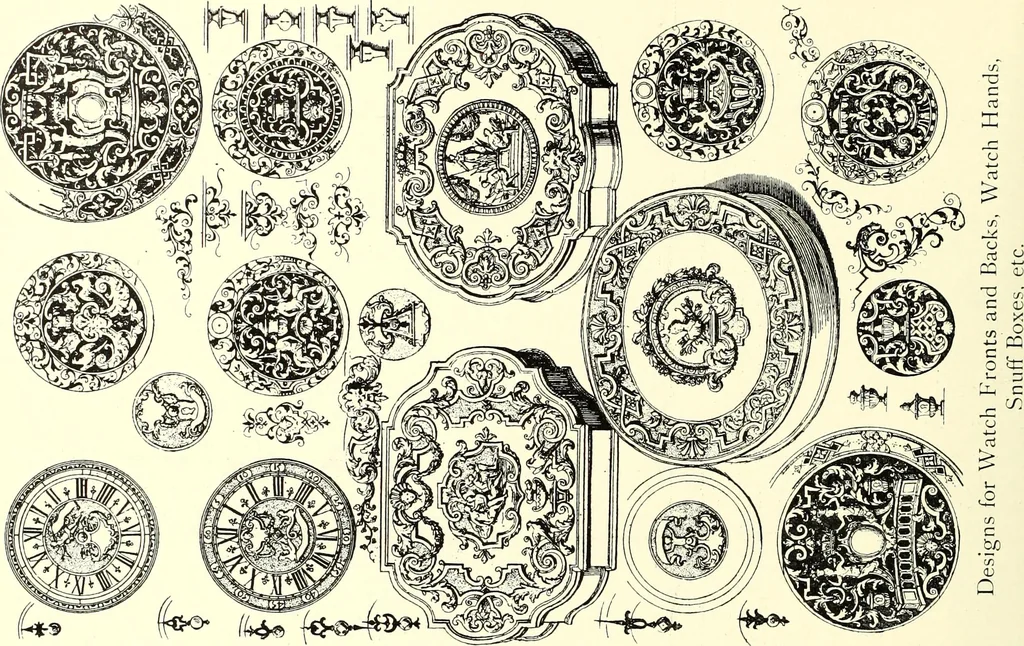 An illustration from An historical guide to French interiors, furniture, decoration, woodwork, & allied arts during the last half of the seventeenth century, the whole of the eighteenth century, and the earlier part of the nineteenth, 1900, leaf 118